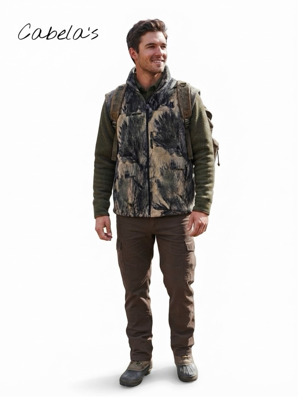 Cabela's Open Country Camo Fleece Vest
Mens L Vintage 90s Hunting Outdoor